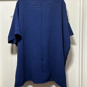 Zenana 2x blue tunic. V neck. Never worn